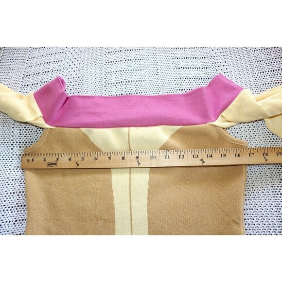 Elhoffer Design Women's Y2K top size Large Hippie Color Block Pink & Yellow USA - Picture 3 of 9